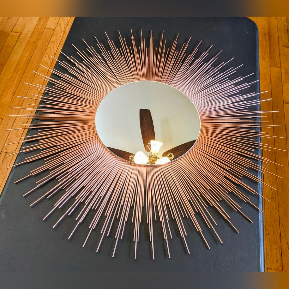 35" COPPER Sunburst Mirror Decorative Wall Mirror Home Decor